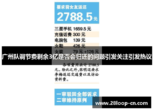 广州队调节费剩余3亿是否会归还的问题引发关注引发热议