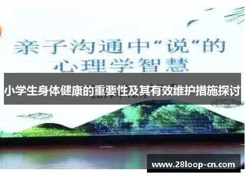 小学生身体健康的重要性及其有效维护措施探讨